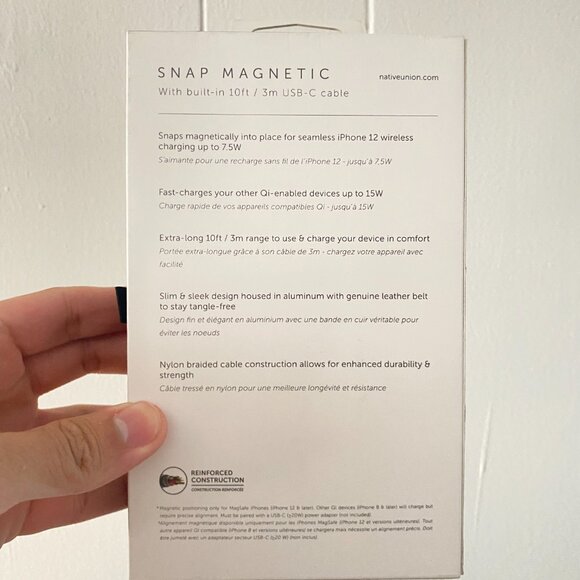 Native Union Snap Magnetic Wireless Charger 10ft USB-C Cosmos iPhone 12 or later - Picture 3 of 5